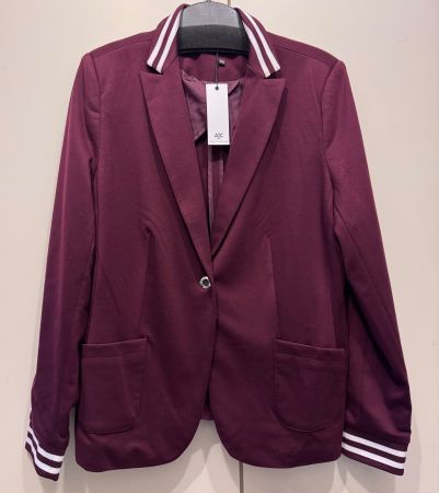 Veste femme AJC, style tailleur, rouge foncé, taille 44
