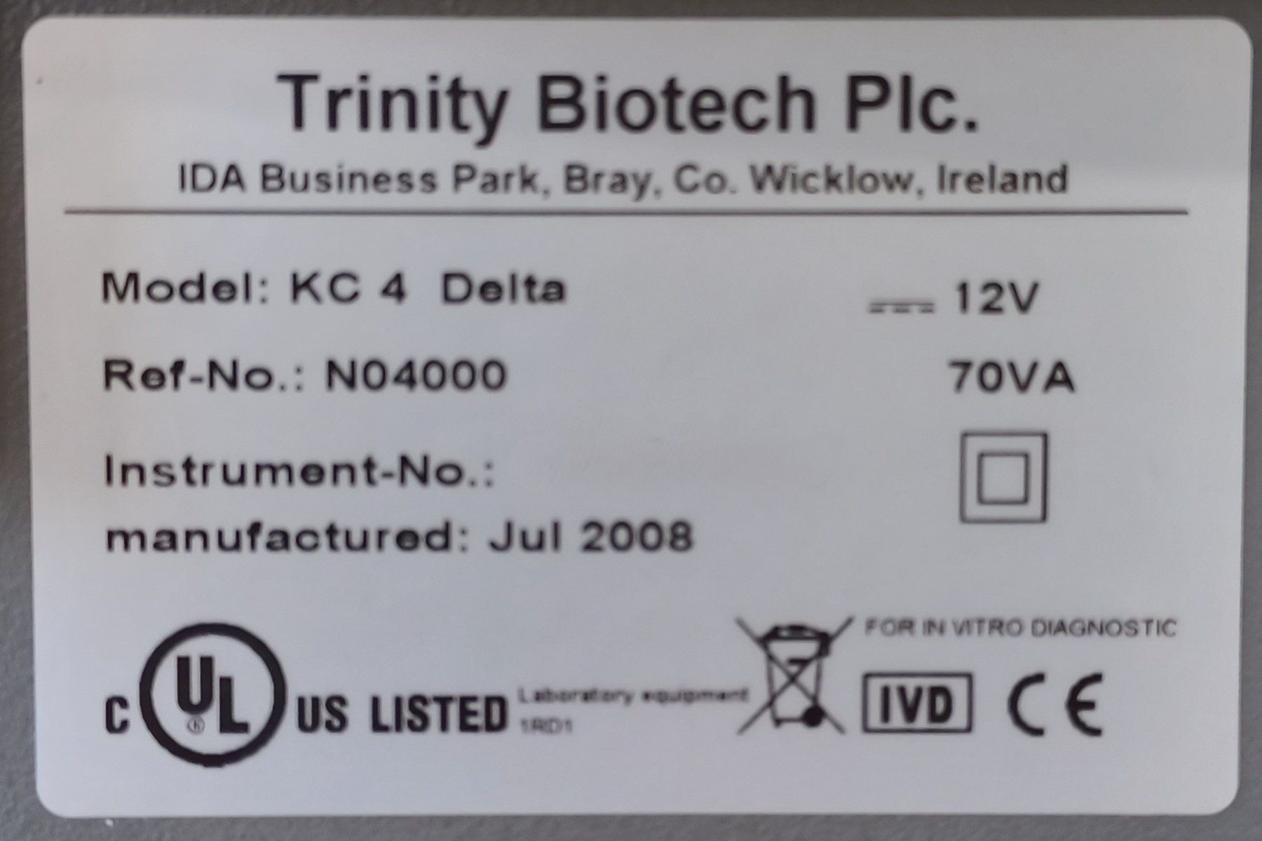 Accessori da laboratorio: Trinity Biotech KC 4 Delta Coagulation Analyzer – Difettoso da Niederdorf venduto da LeptonAG_Labor 9
