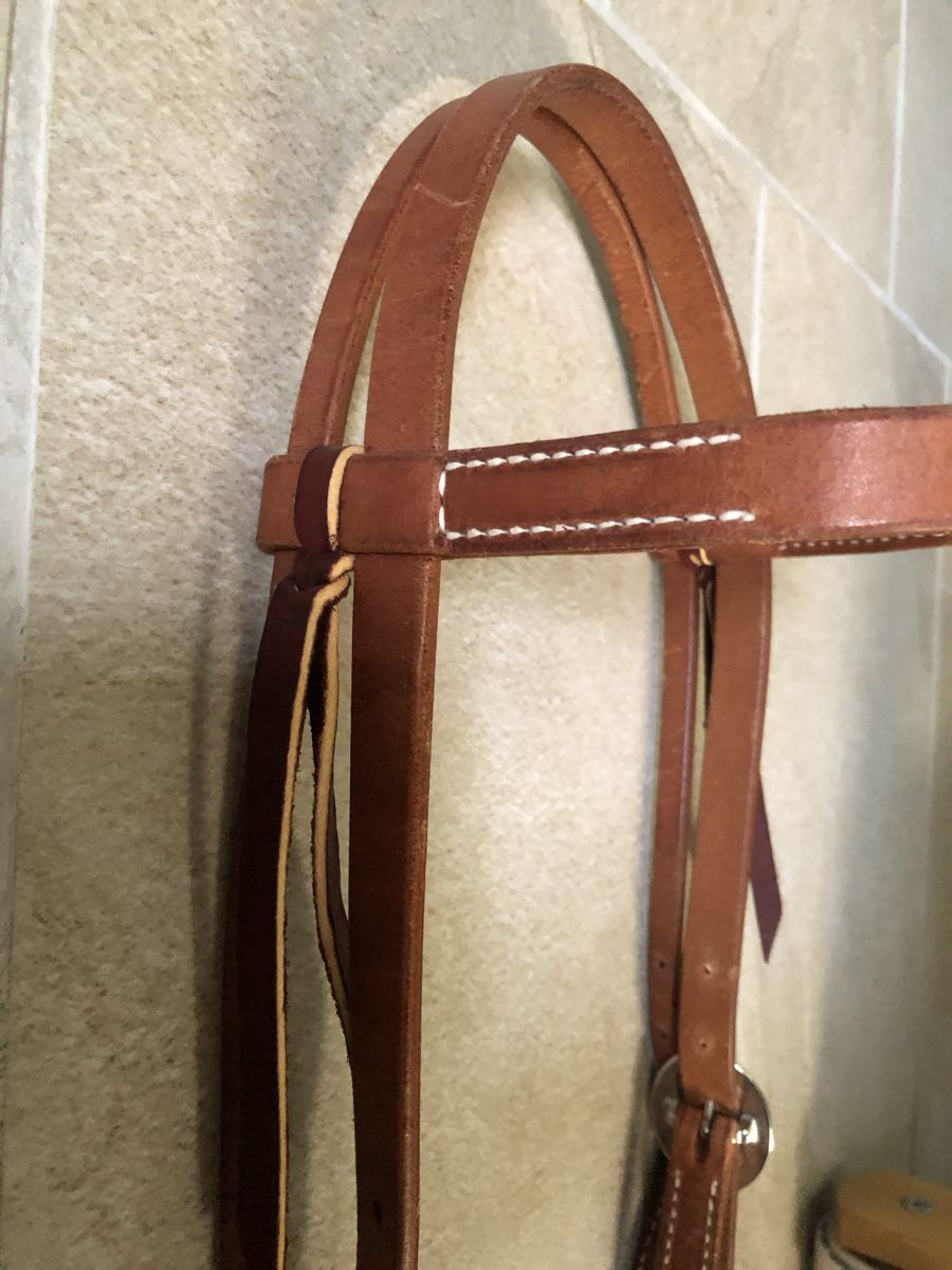 Briglie & Cavezze: Western Kopfstück Leder – Nuovo e nell'imballaggio originale da Schlossrued venduto da River-Tack-1 2