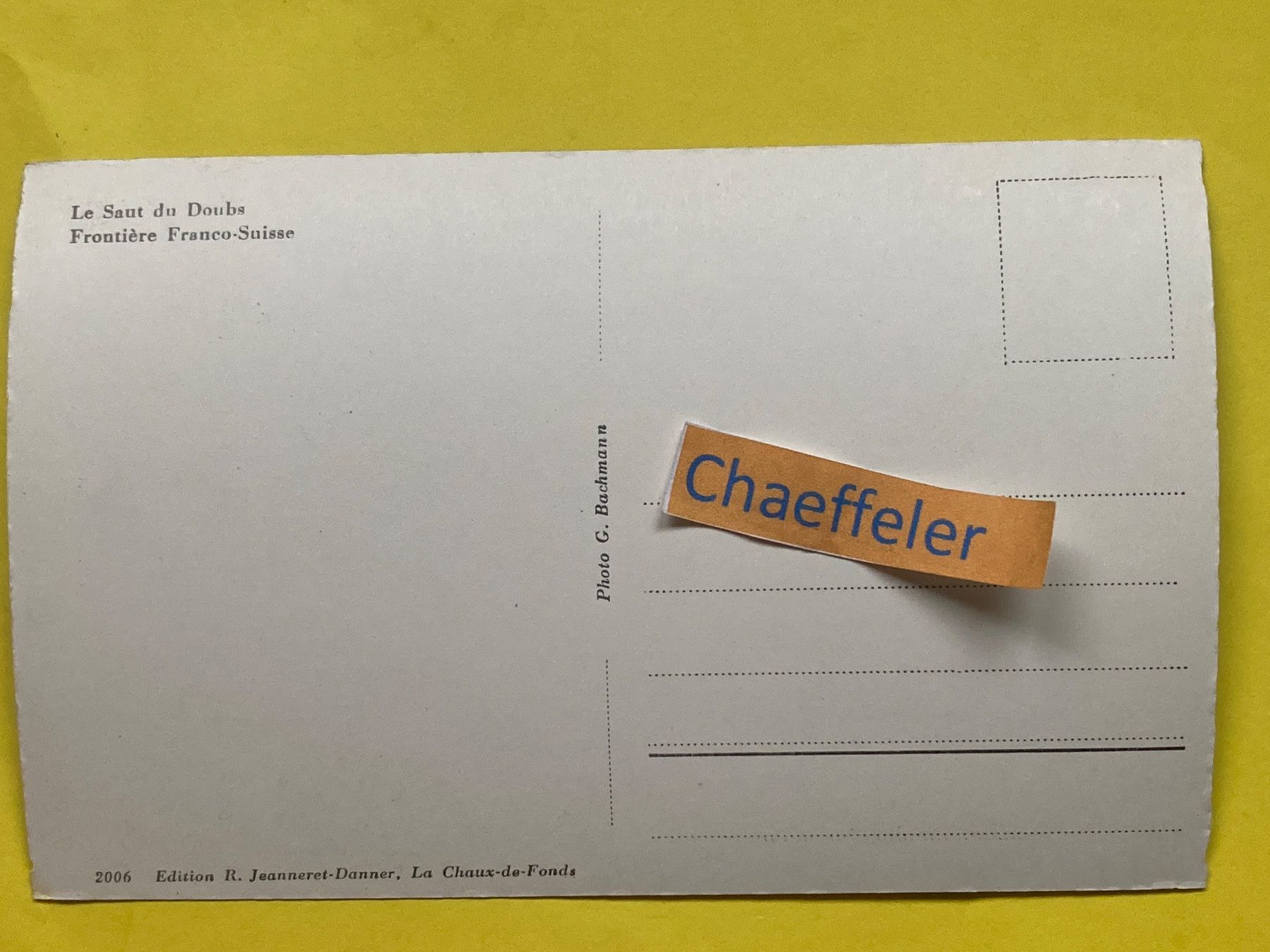 Cartoline postali: Le Saut du Doubs. Frontière Franco-Suisse – Usato da Zürich venduto da Chaeffeler 1