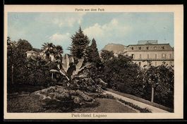 Lugano, Park-Hotel, Partie aus dem Park,