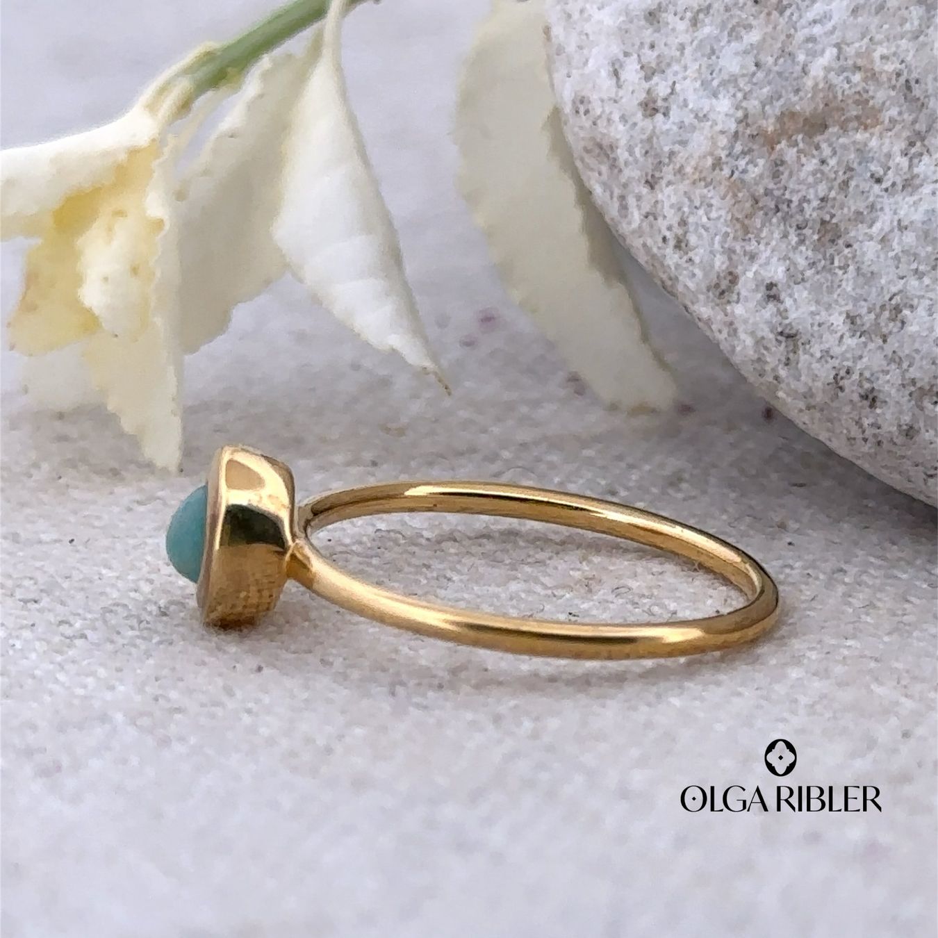 Olga Ribler Anelli: Feiner Silber Ring 925 mit Amazonite Grösse 57 – Nuovo (secondo la descrizione) da Luzern venduto da Schmuckoutlet 1