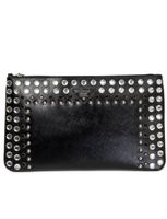 PRADA CRYSTAL STUDDED CLUTCH BLACK VERNICE SAFFIANO