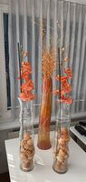 3er Deko Vasen Set mit Orchideen, etc. orange