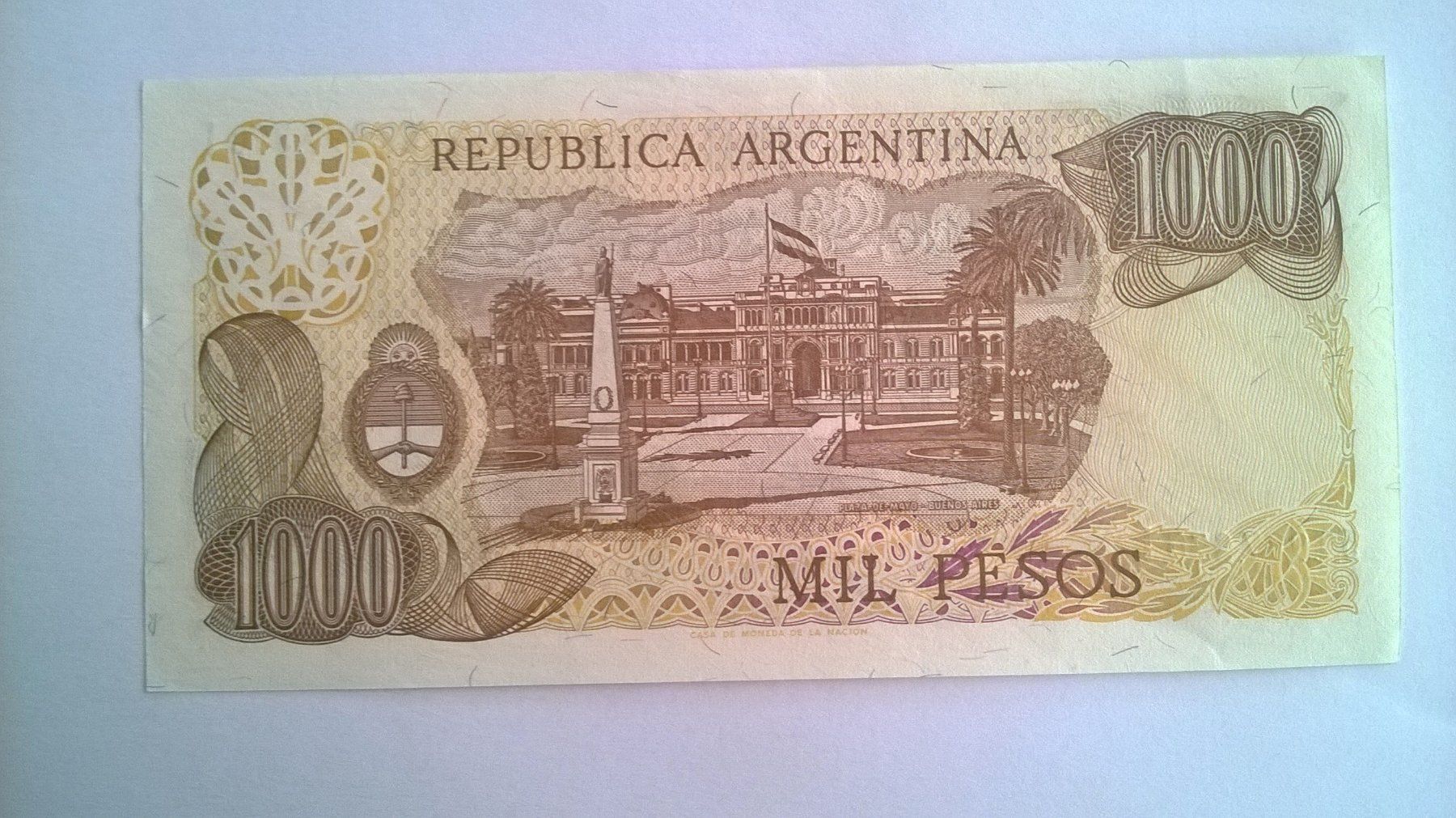 Banknoten: Billet banque Argentine 1000 Pesos série 1976/82 UNC – Neu (gemäss Beschreibung) aus Fontainemelon von cathare67 1