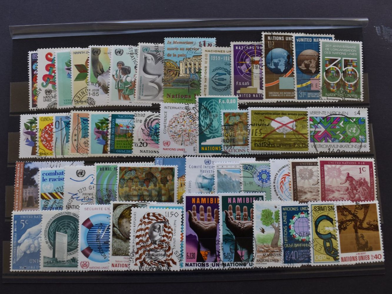 Alle Briefmarken: 50 UNO Briefmarken gest.      B1208V – Gebraucht aus Bettingen von Gluscht-Oase