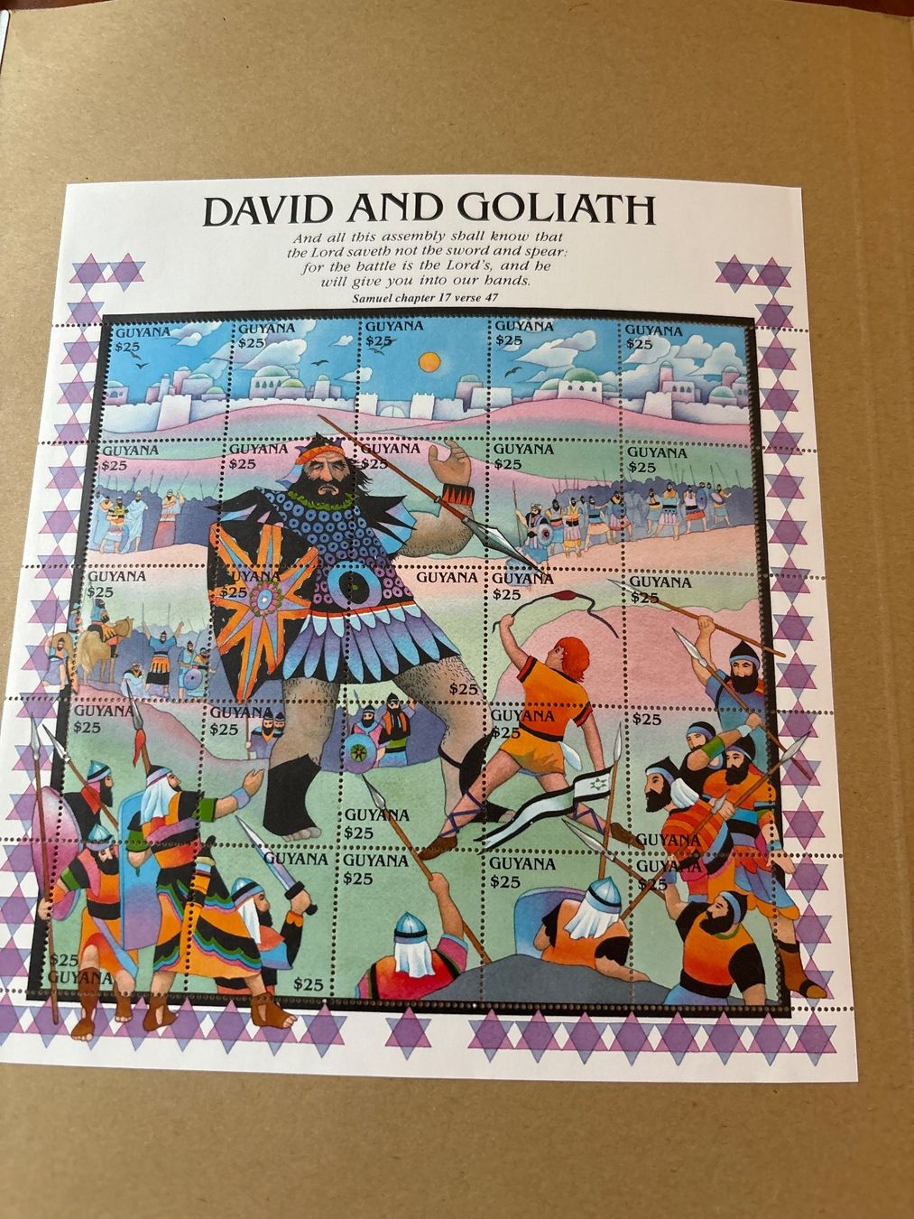 Tous les timbres: Guyana Briefmarken David & Goliath 1994 Block postfrisch – Neuf avec emballage d'origine à Zürich par engebrunau