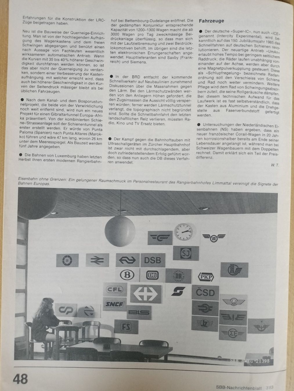 Riviste & Magazine: SBB CFF FFS Nachrichtenblatt von 1983 – Usato da Schwanden Sigrisw venduto da pho_2mc9 9