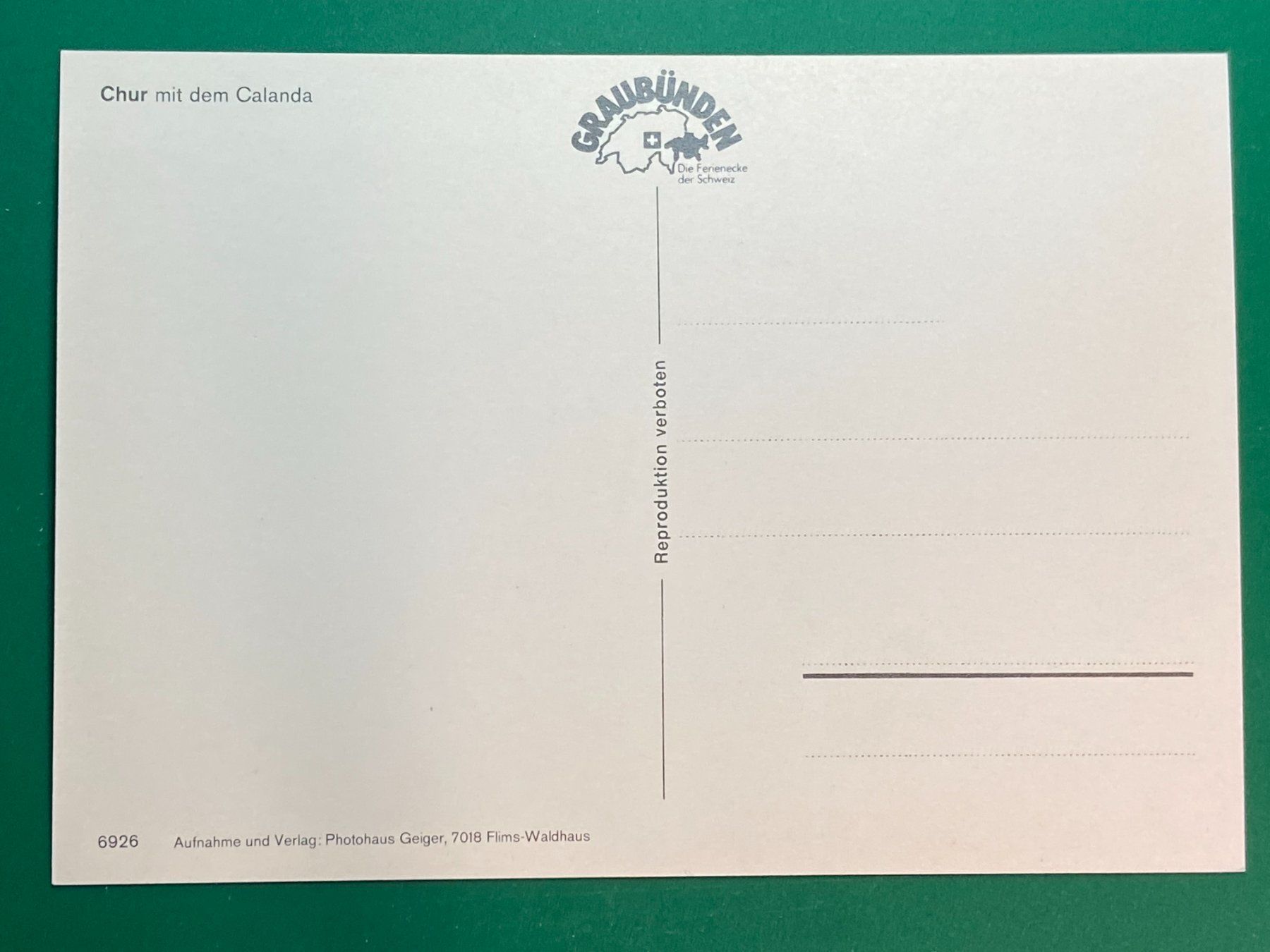Cartoline postali: Chur mit dem Calanda – Usato da Steg VS venduto da _vinci_ 1