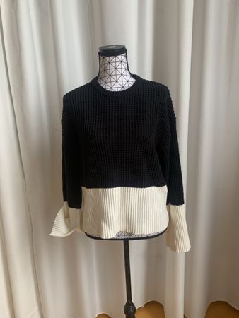 Lounge Nine Pullover schwarz weiss Grösse M gestrickt