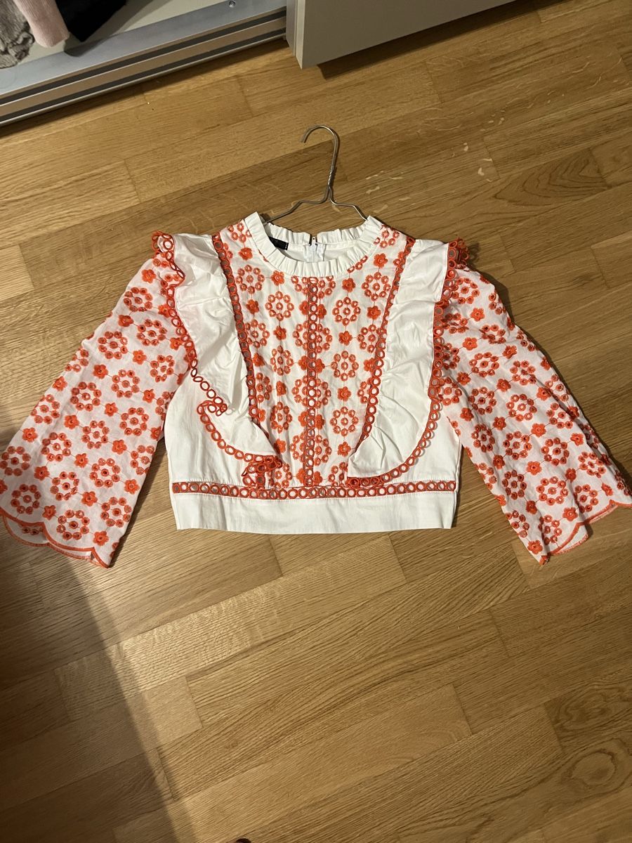 Camicette: Bluse weiss/orange bestickt Grösse S  – Usato da Zürich venduto da R1908