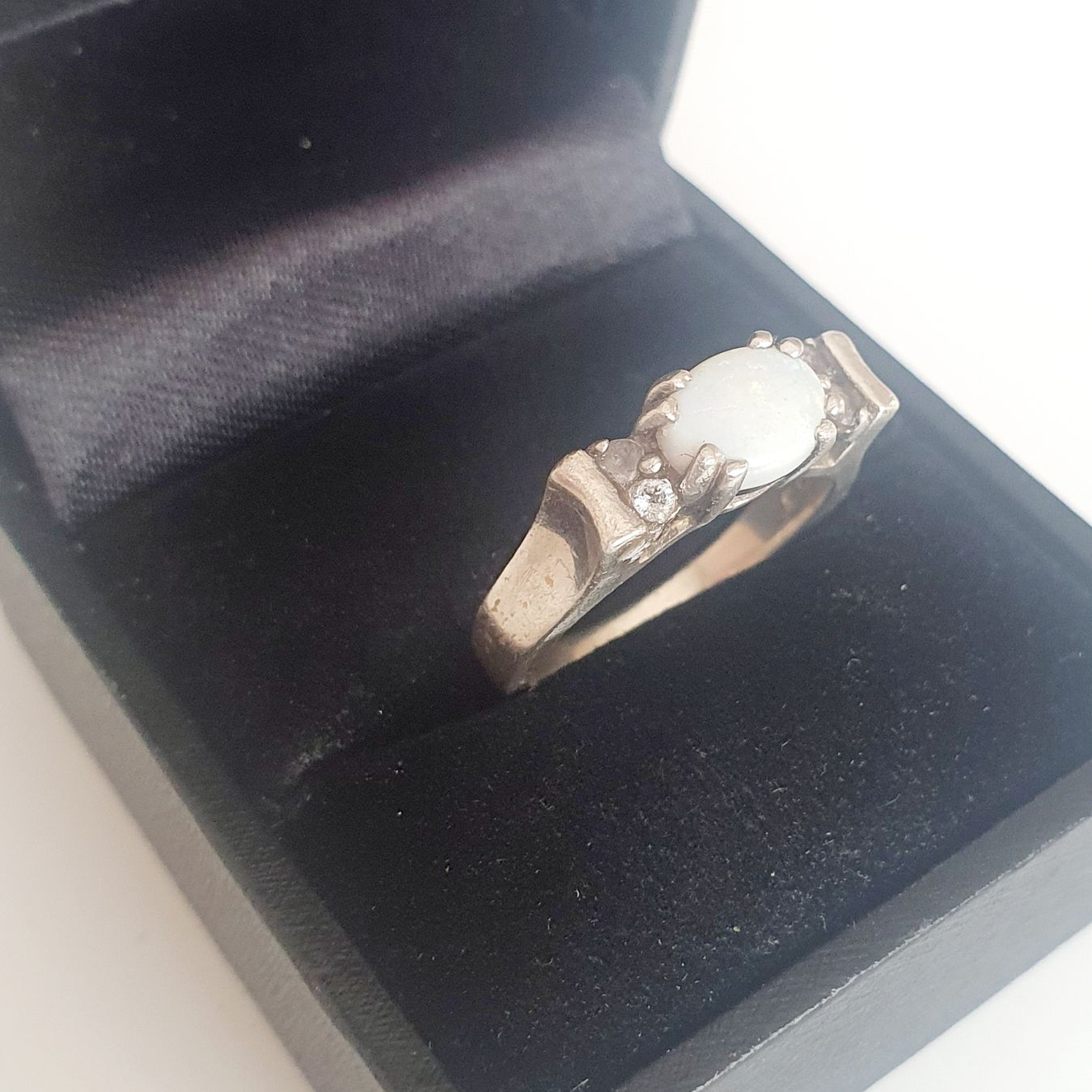 Anelli: Vintage-Opal-Ring silber Ring 925 Gr.17,3 mm – Usato da Kreuzlingen venduto da Wunderkiste123 4