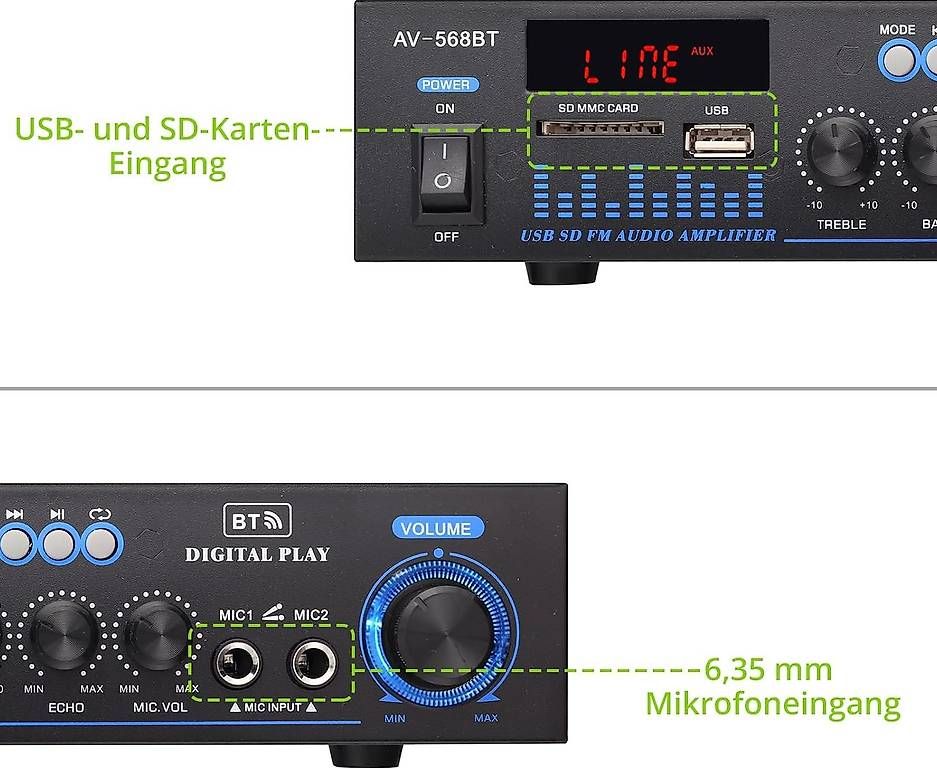 Amplificatori: LiNKFOR Audio Stereoverstärker, Bluetooth Audioverstärker – Nuovo (secondo la descrizione) da Kreuzlingen venduto da Best-Deal-Oase 4
