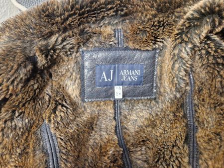 Armani Lederjacke mit Pelzfutter