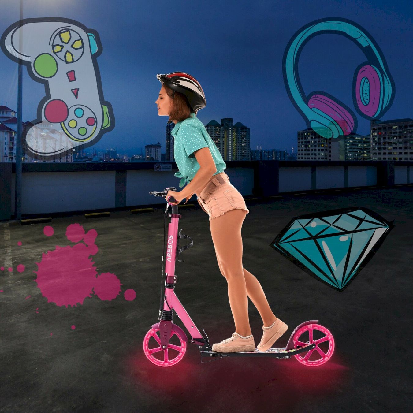 Veicoli per bambini: AREBOS Tretroller Pink – Nuovo e nell'imballaggio originale da Bottighofen venduto da zaap 1