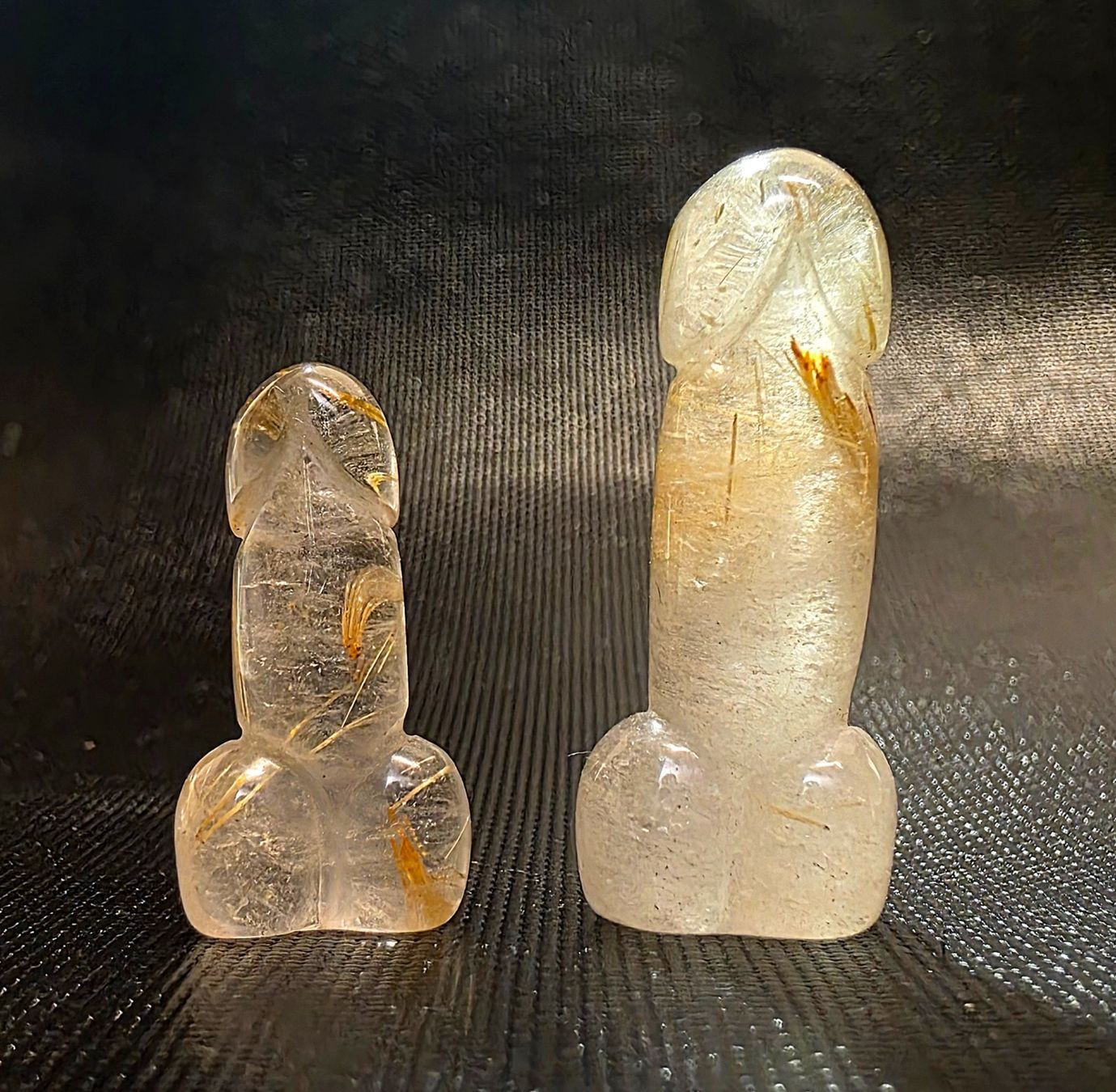 Minerali & Pietre curative: 2 Goldrutil Mini Phallus – Nuovo (secondo la descrizione) da Matzingen venduto da Shay_Crystalz