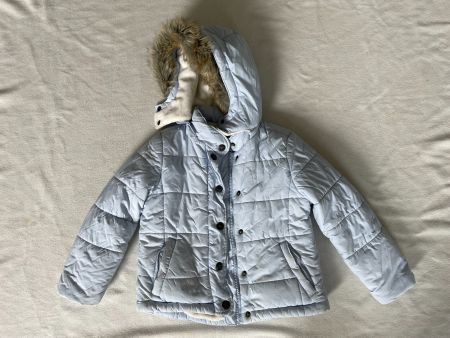 Veste d'hiver / doudoune capuche bleu ciel Review 104-110 cm