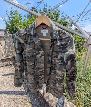 Übergangsjacke von Soft Grey im Military Look, Grösse 36