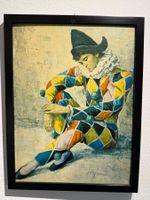 Harlekin Figur – signiertes Gemälde 60er Jahre