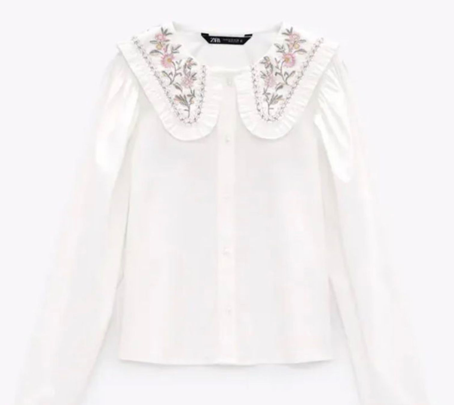 Zara Camicette: Chemisier col brodé fleuri – Usato da Fribourg venduto da hap_25hw 1