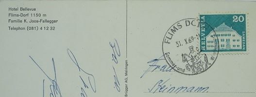 Cartes postales: FLIMS Dorf Hotel Bellevue – D'occasion à Jona par philajona 1