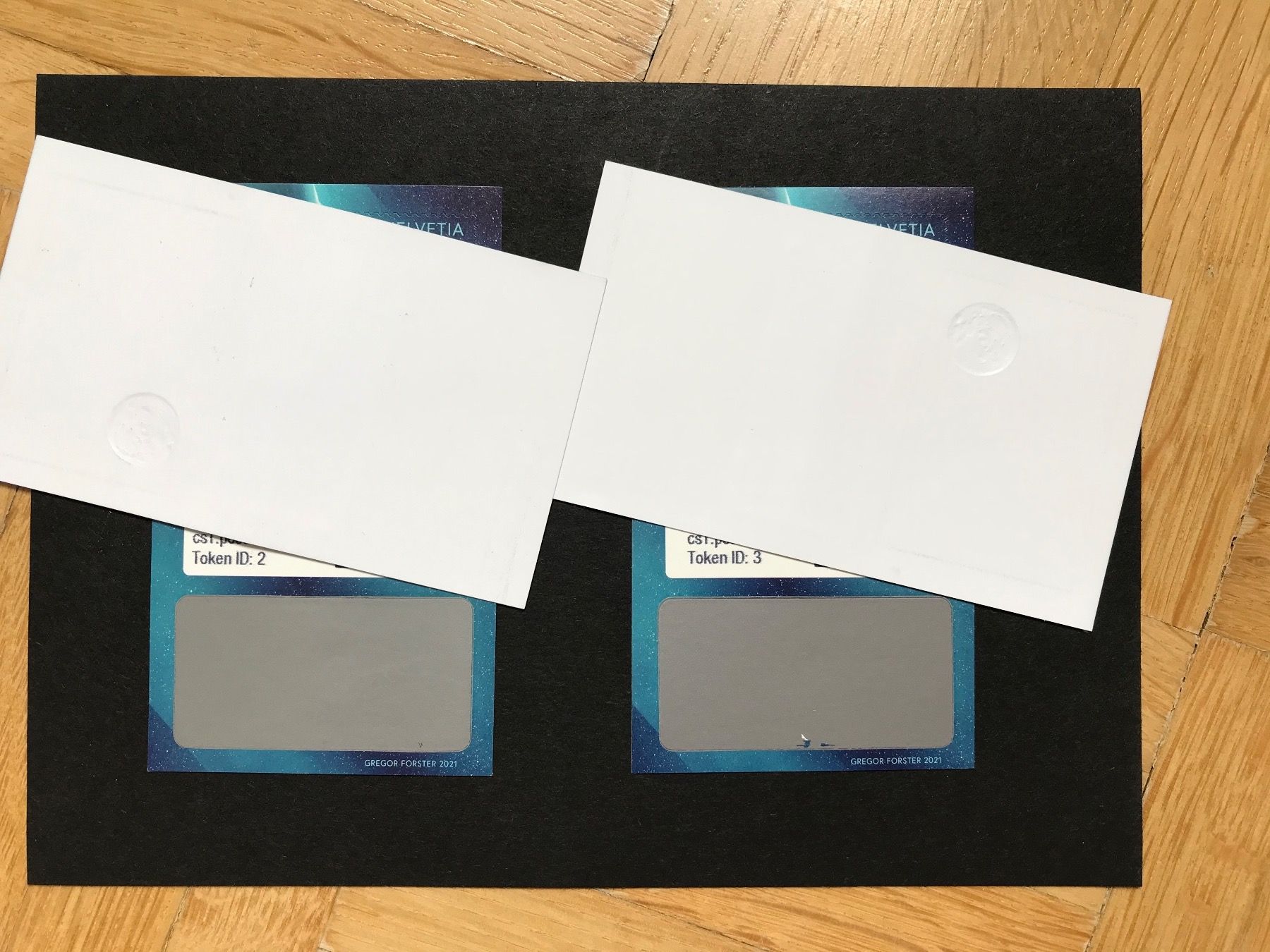 Tous les timbres: Swiss Crypto Stamp Token ID 2 + 3 – Neuf (Voir description) à stäfa par brandy66