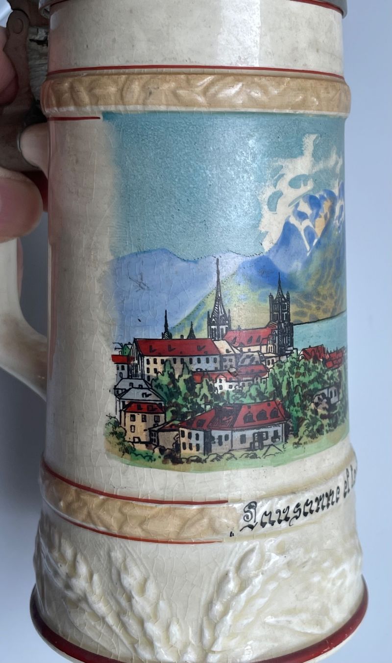 Gläser: Alter Bierkrug/-humpen Lausanne – Gebraucht aus Baar von bricksandmore 4