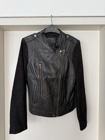 Caroll Leather Jacket Black Size 38 good condition