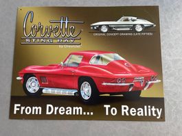 Werbe Schild Corvette Stingray
