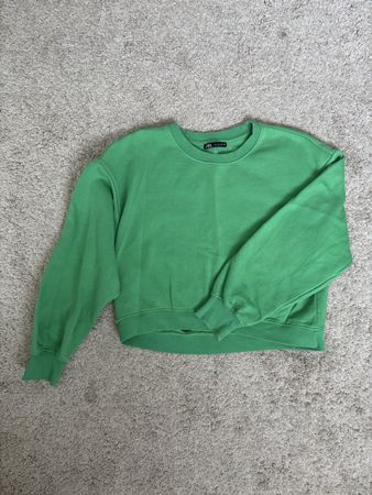 Felpa verde corta Zara