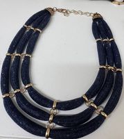 Dunkelblaues Statement-Halsband / Collier