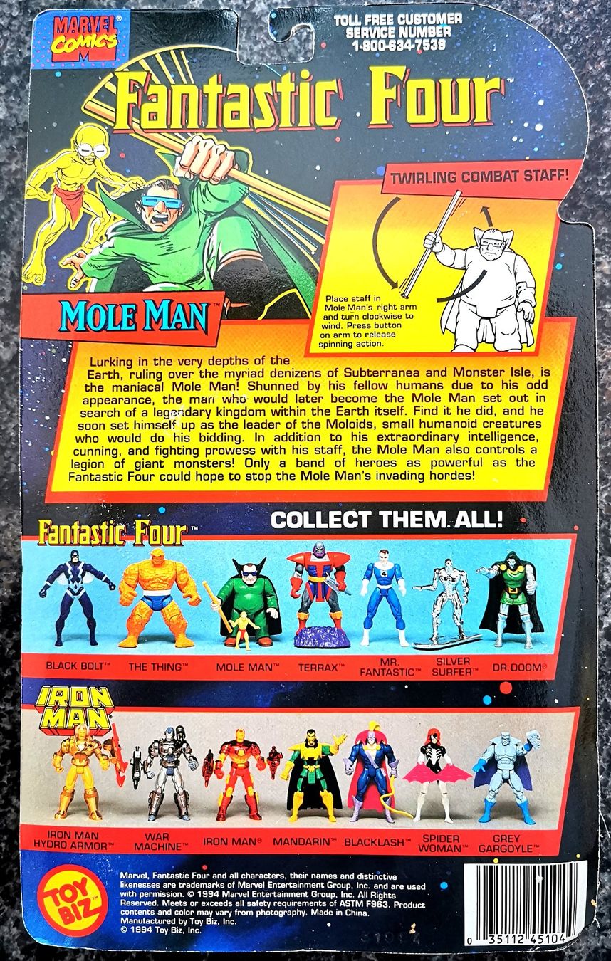 Marvel Figuren: Mole Man 1994 Fantastic Four Action Figur Marvel Comics – Neu und originalverpackt aus Rorschach von Actionvintage789 1