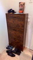 Schuhschrank 3 Klappen Vintage braun Holz – Birmensdorf