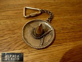 Vintage Mexico Sombrero Alpaca Silber Schlüsselanhänger