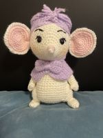 Handgemachte Amigurumi Maus mit Kleid & Mütze 💜 🐭
