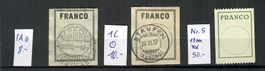 1911: (2Stk Francozettel (1A+1C+ gestempelt.) (1Stk. Nr.5 **