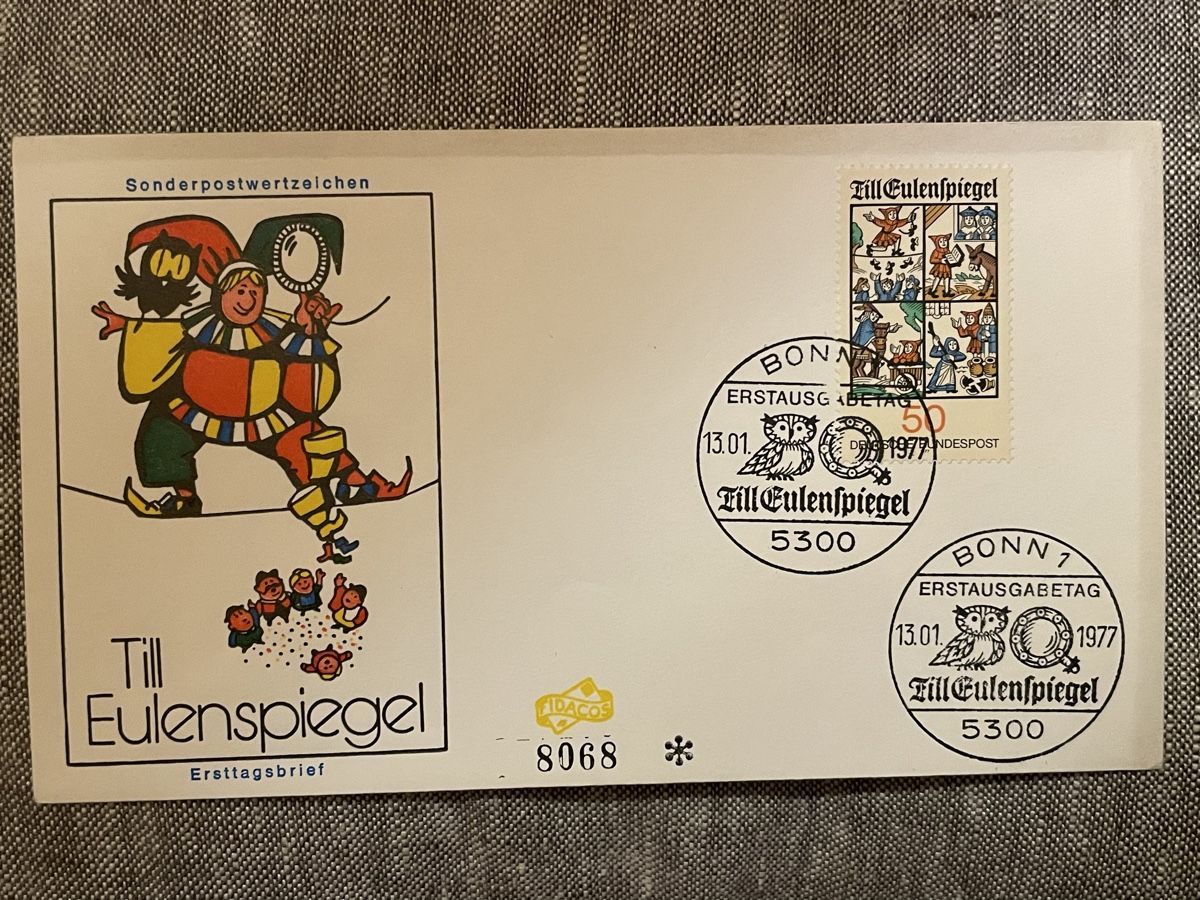 Tutti i francobolli: Ersttagsbrief Till Eulenspiegel 1977 – Usato da Rümlang venduto da euqinom16