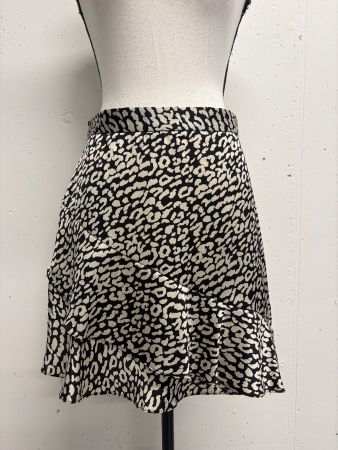 Renuar Minirock mit Stufen Gr. 36 Leo Satin schwarz weiss