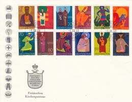 421-432 auf Brief, gestempelt am 5.12.1968 mit Vaduz
