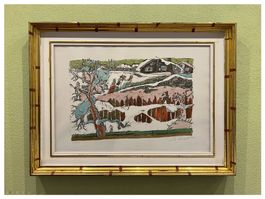 Alois Carigiet original Lithografie, die Sternsinger
