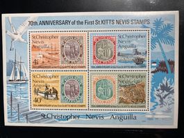 St.Kitts 1973 Block 70 J. Briefmarken St.Christopher postfr.