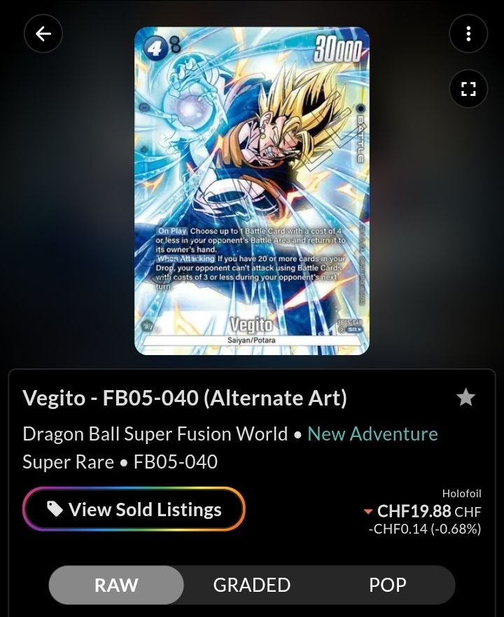 Bandai Sammelbilder & Trading cards: Dragonball TCG Vegito – Neu (gemäss Beschreibung) aus Eggenwil von Murmeltier87 3