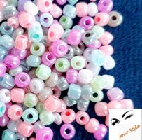 20g glänzende Ceylon Glas-Rocailles 3,5-4mm Mix 1