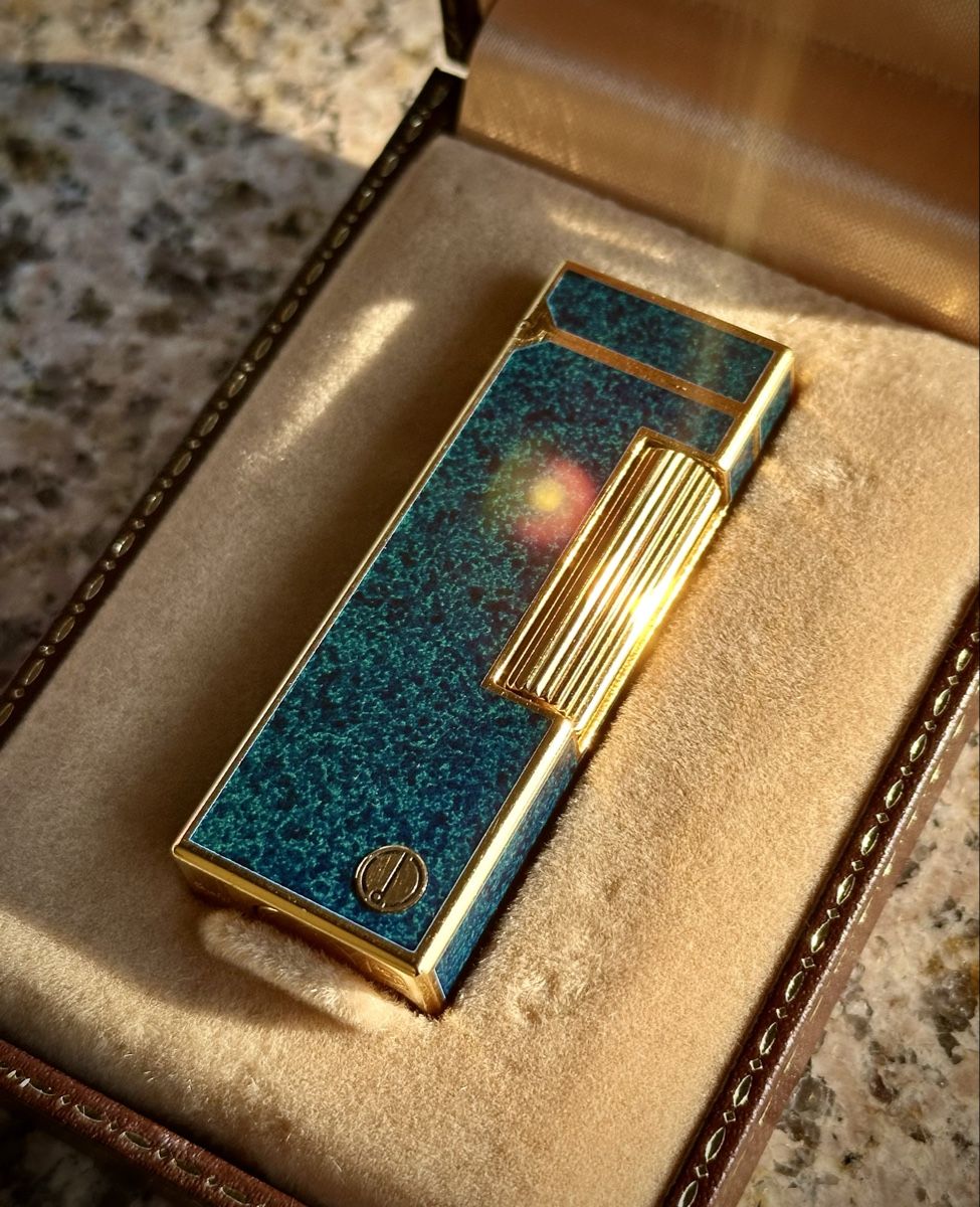 Dunhill Accendini: Dunhill Rollagas Blue Marble Gold-Plated, Pristine Condition – Nuovo (secondo la descrizione) da Zürich venduto da RatsTreasure 1