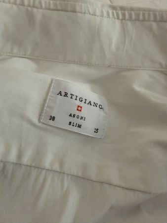 Artigiano Hemd weiss Gr. 38 Slim – Schweizer Hemdenmarke