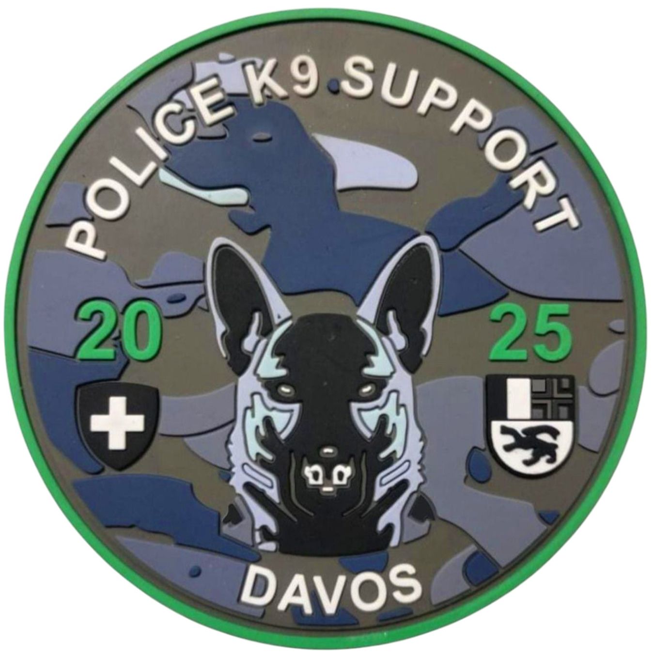 Swiss Plaketten & Abzeichen: Davos Police K9 Support 2025 - mit Klett. – Neu und originalverpackt aus Emmenbrücke von F.ingl-1947