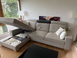 3er Sofa mit Recamiere und Staufach
