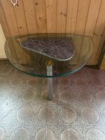 Beistelltisch Glas mit Granitsockel Metallfuss gebraucht