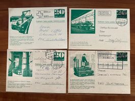 Lot mit 4 Postkarten 1972  (M611)