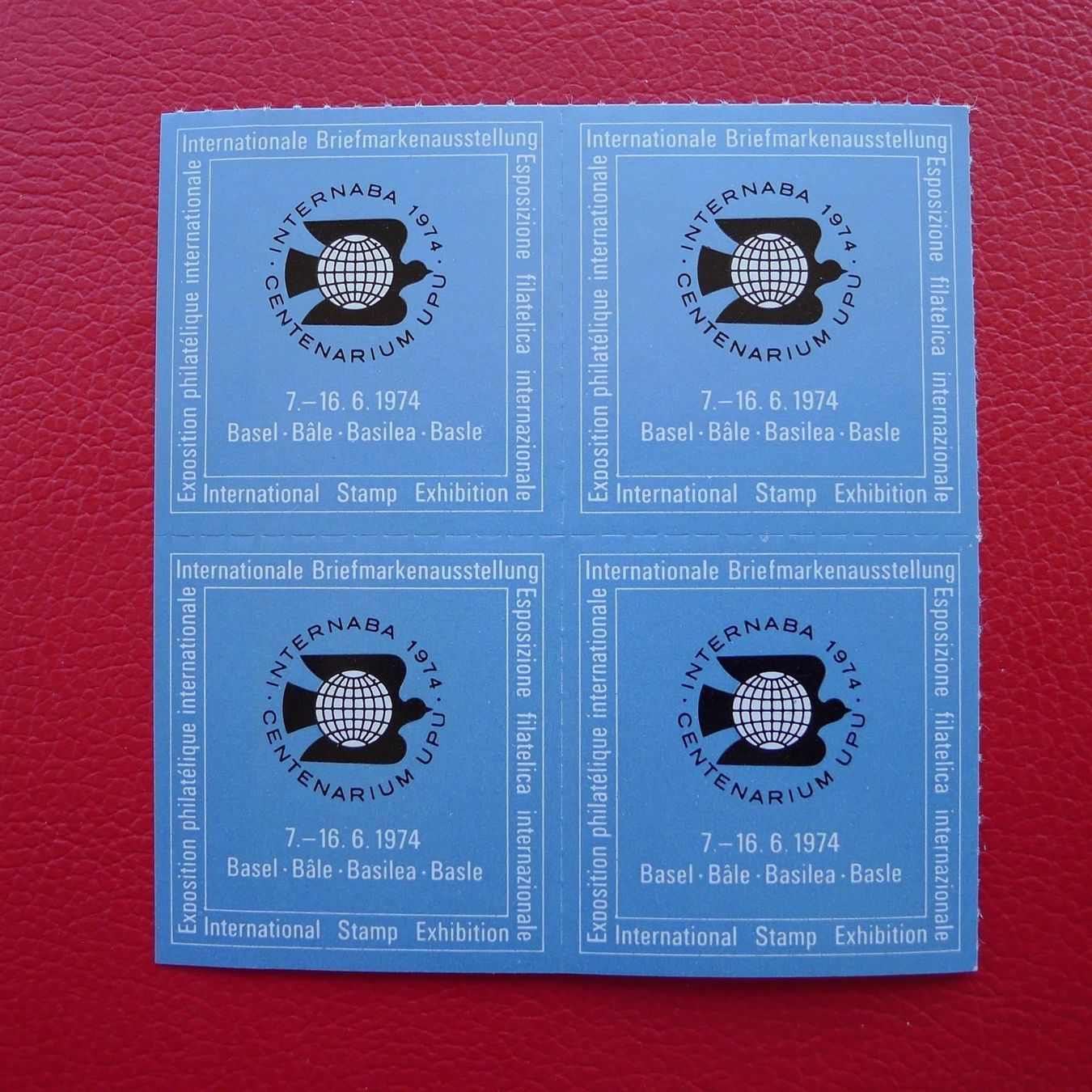 Tous les timbres: 1974: 4er-Block Werbevignette INTERNABA: BASEL – D'occasion à Sursee par Luzernerraute